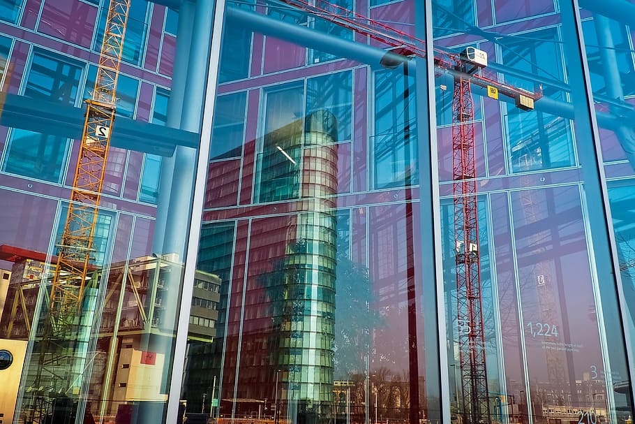 Architecture, Mirroring, Modern, Facade, building, reflection HD wallpaper