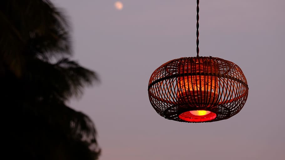 sky, blur, silhouette, light, lamp, art, one person, illuminated HD wallpaper