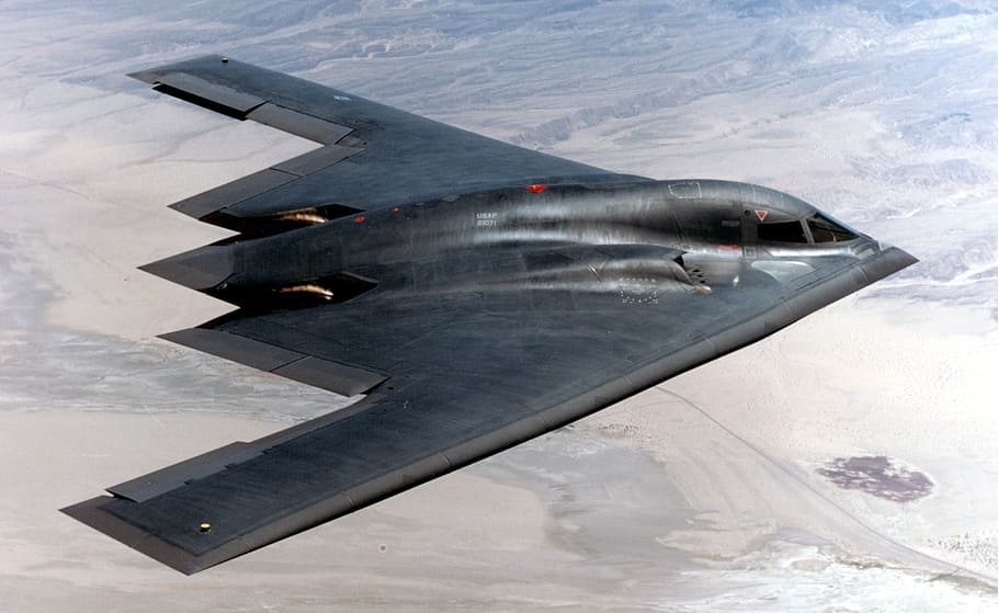 black plane in closeup photo, military, stealth bomber, jet, airplane