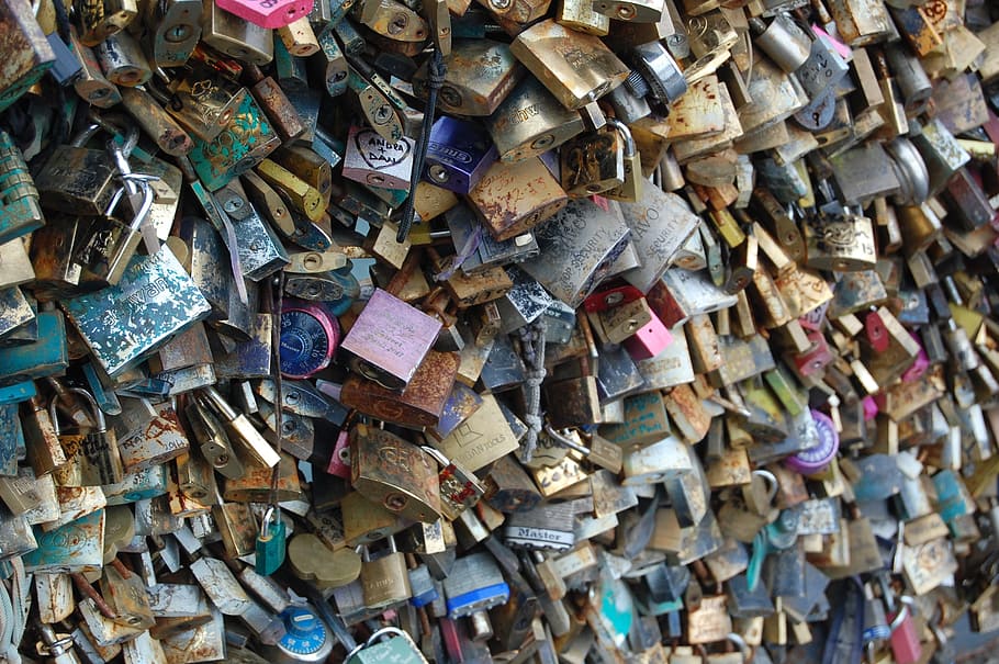 locks, bridge, paris, abundance, love, love lock, padlock, security HD wallpaper