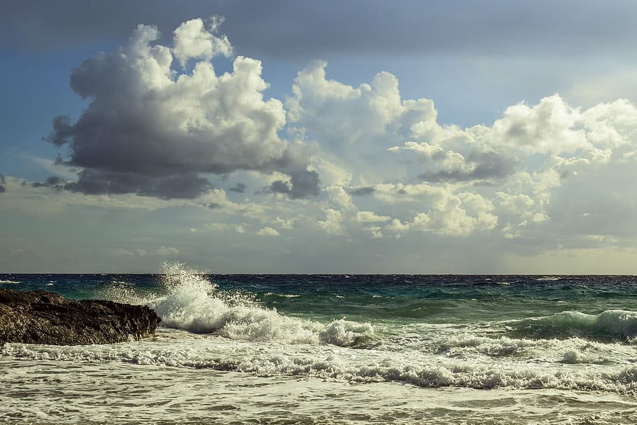 sky, sea, clouds, beach, nature, landscape, seashore, ayia napa HD wallpaper