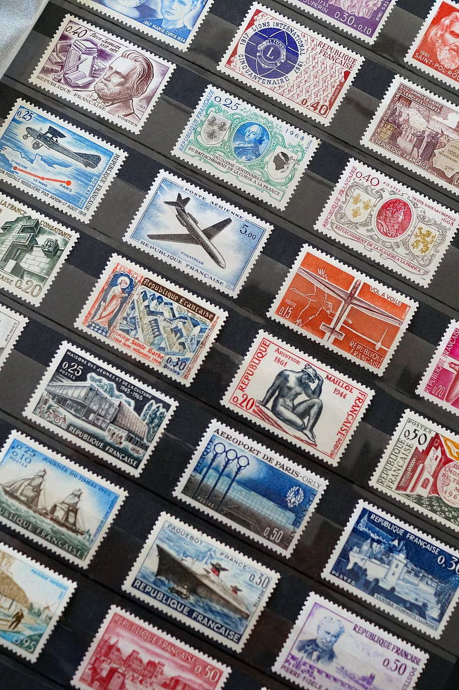 postage collection, stamps, philately, french stamps, stamp collection