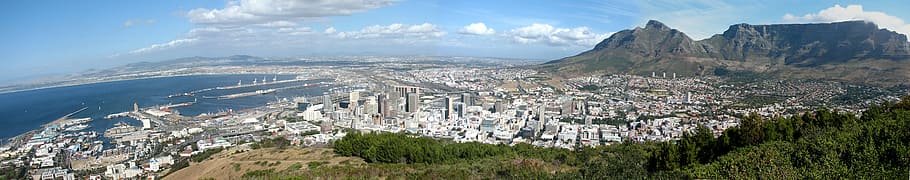 Panoramic View of Cape Town City Bowl from Lion's Head, South Africa