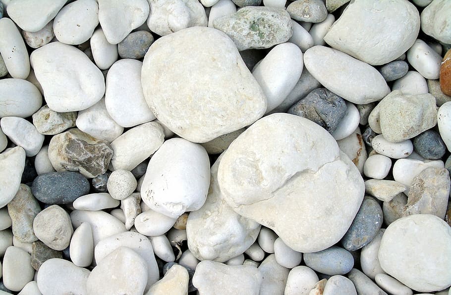 gray and black pebble stones, pebbles, shore, beach, nature HD wallpaper