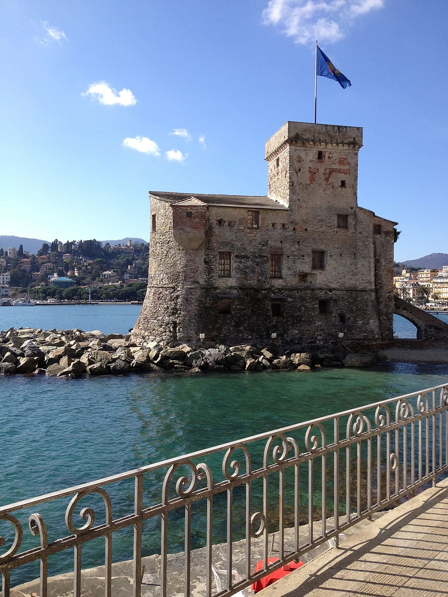 rapallo, sea, liguria, water, architecture, built structure HD wallpaper
