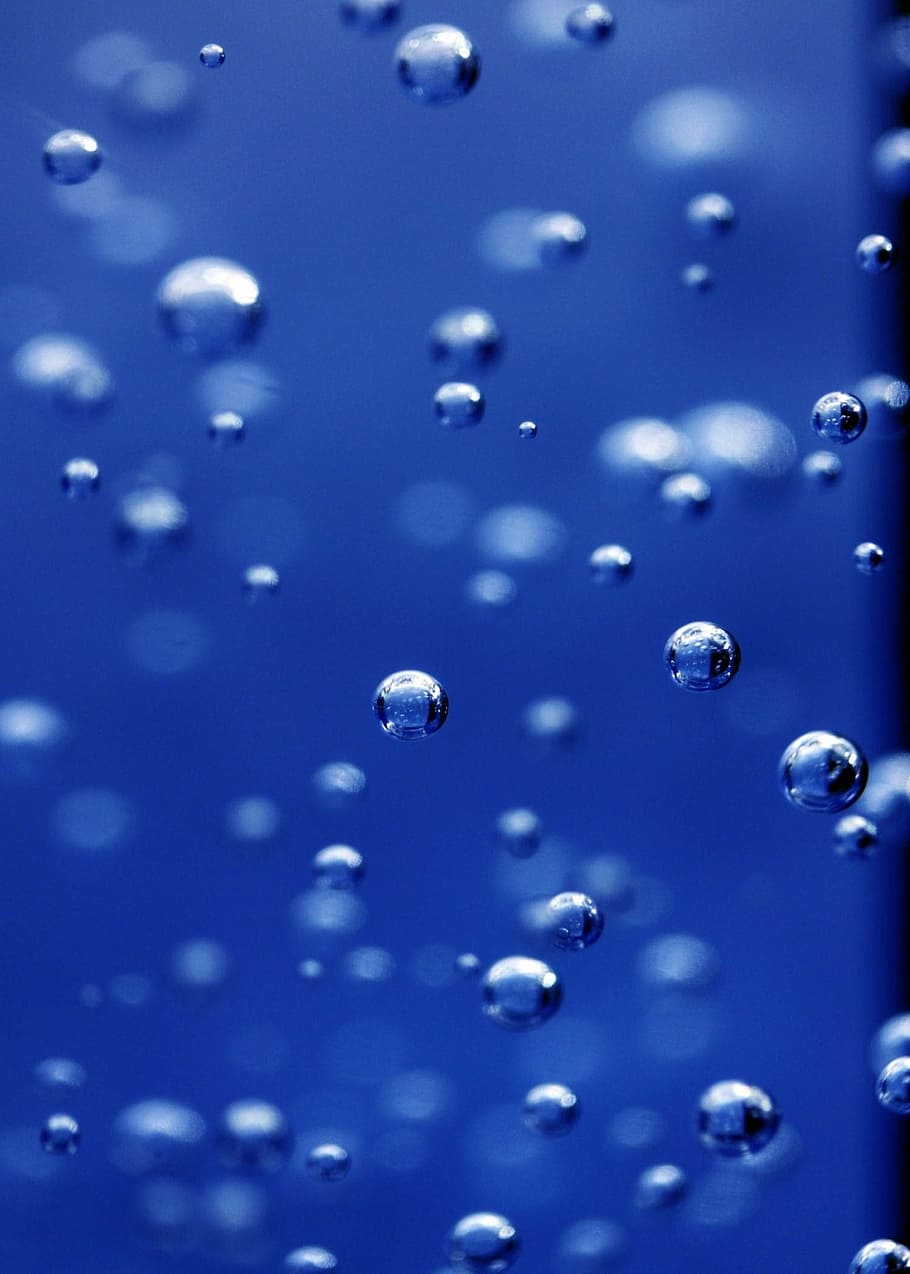 water bubbles, abstract, blue, science, abstraction, backgrounds HD wallpaper