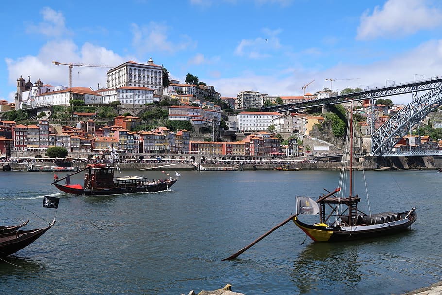 porto, river, douro, nautical vessel, architecture, built structure, HD wallpaper
