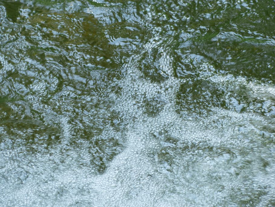 air bubbles, blow, water, source, bach, water surface, swirls HD wallpaper