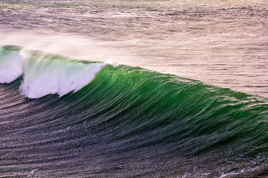 photo of barrel waves, photo of sea waves, splash, water, green HD wallpaper
