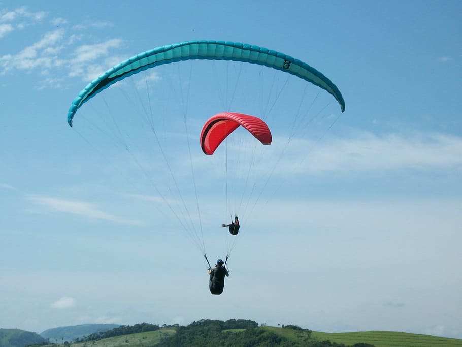 paragliding, flight, dom, adventure, extreme sports, parachute HD wallpaper