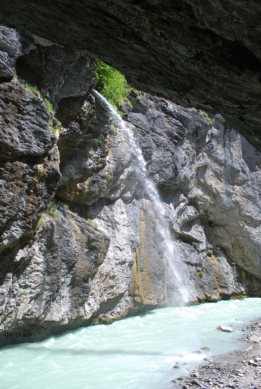 aare, gorge, waterfall, mountain stream, bach, rock, rock - object HD wallpaper