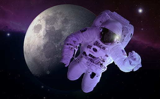 HD wallpaper: astronaut sitting on moon wallpaper, astronaut holding