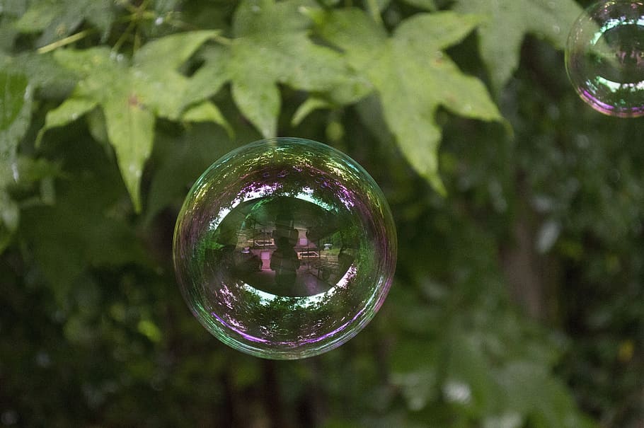 bubble, reflective, reflection, colorful, transparent, sphere HD wallpaper
