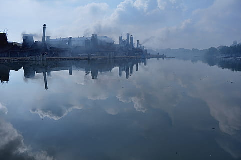 building, river kaliasin semarang, indonesian, central java HD wallpaper