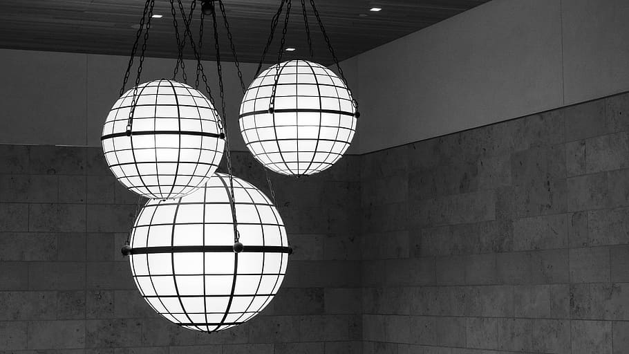 lights, shapes, circle, spherical, decoration, modern, design HD wallpaper