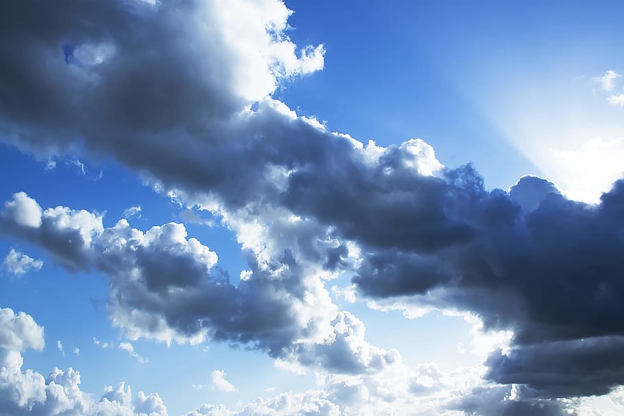 sky, clouds, solar, cloud - sky, blue, cloudscape, environment HD wallpaper