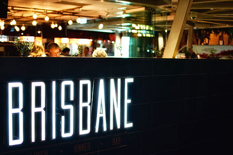 Brisbane signage, white Brisbane neon light signage, neon signage HD wallpaper