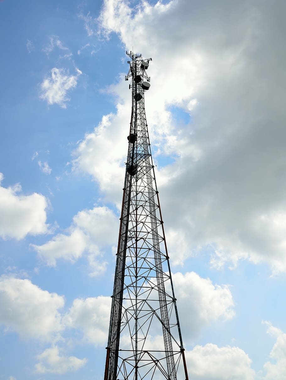 microwave tower, cell phone, communications, radio, telephone, HD wallpaper