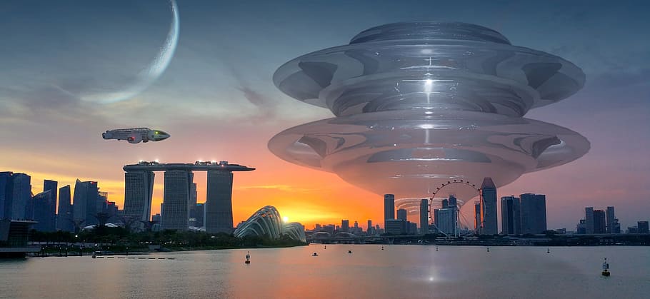 Marina Bay Sands in Singapore wallpaper, fantasy, city, forward HD wallpaper