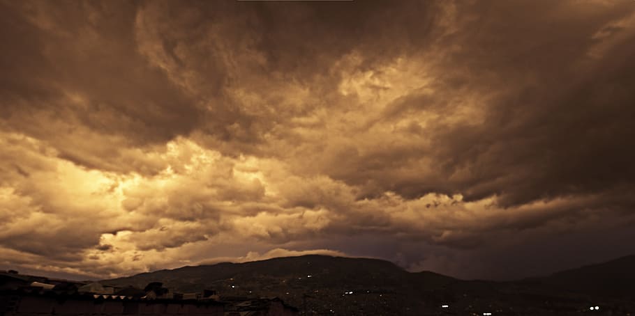 medellín, network, sunset, orange, sky, horizon, nice, clouds HD wallpaper