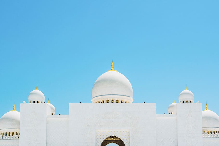 photo of white and yellow building, mosque, architecture, dome HD wallpaper
