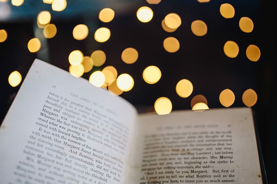 Making Magic with Fairy Lights, time, decoration, bokeh, book
