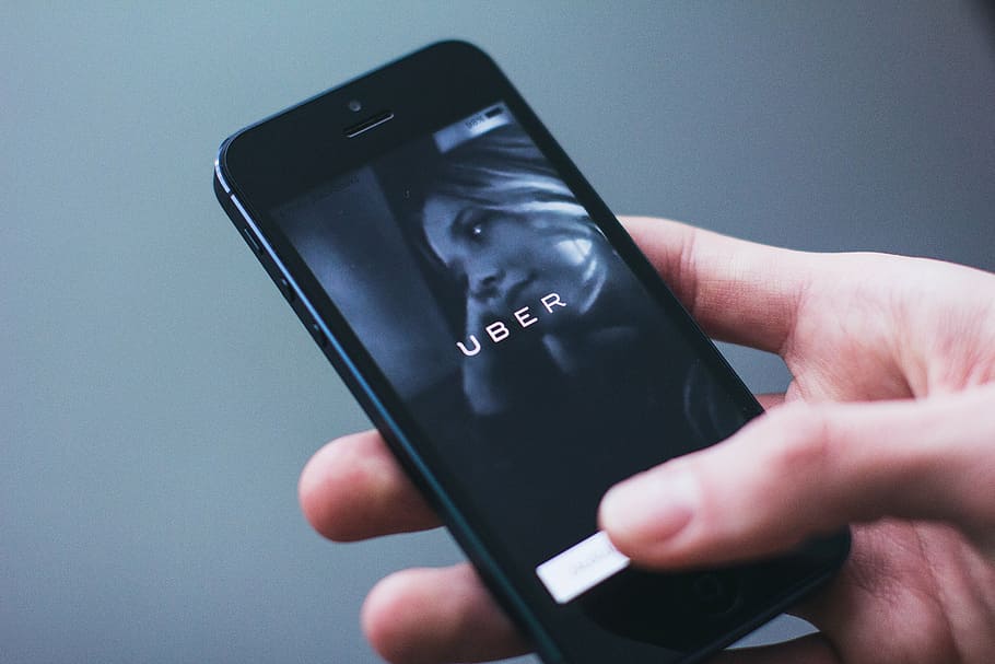 app, cab, hand, iphone, smartphone, taxi, Uber, public domain images HD wallpaper