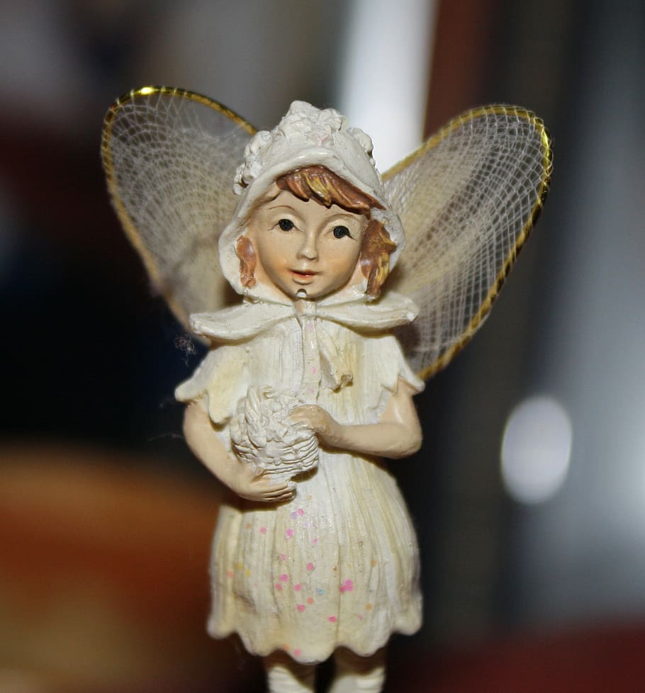 elf, miniature, close, wing, figure, macro, small, indoors HD wallpaper