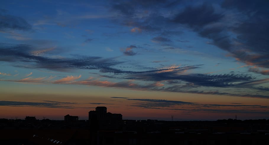 dawn, landscape, nature, sky, clouds, dark, evening, night, outdoors HD wallpaper