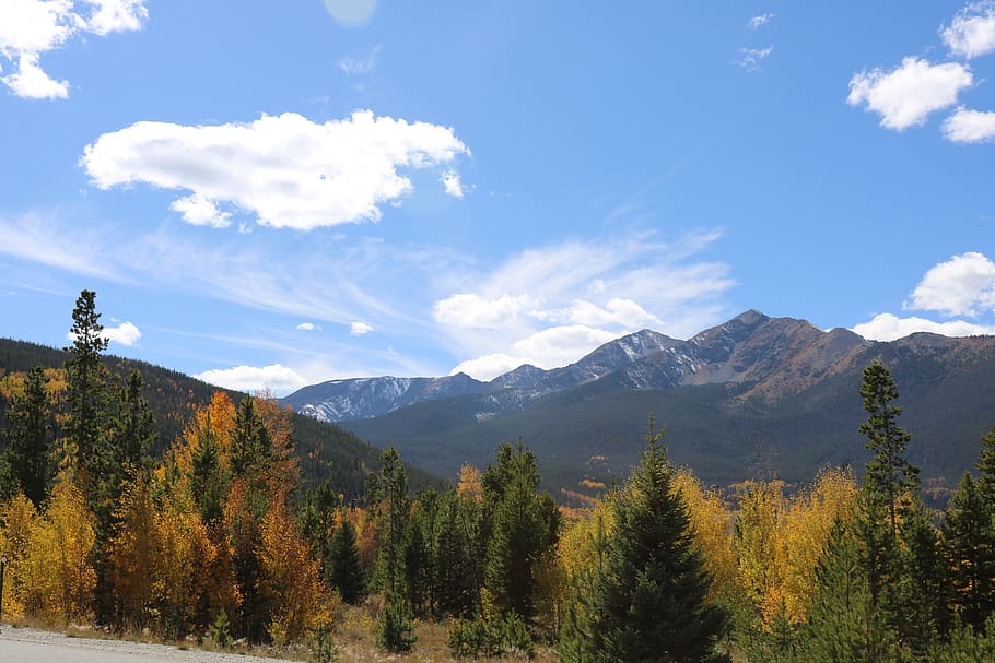 mountains, trees, landscape, nature, forest, outdoor, sky, travel HD wallpaper