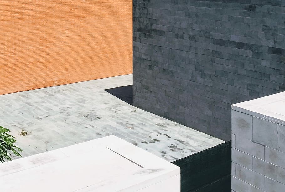 gray concrete walls animated wallpaper, building, plant, brick HD wallpaper