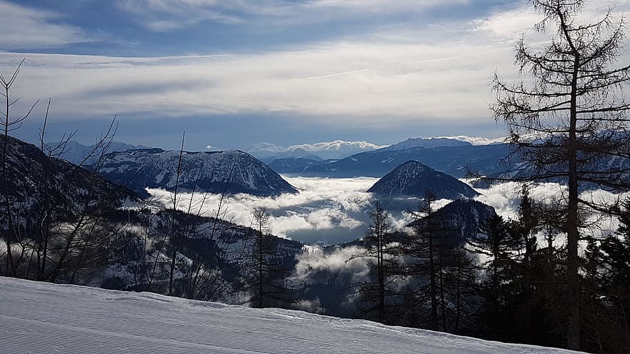Winter, Mountain, Alpine, Landscape, snow, cold temperature HD wallpaper