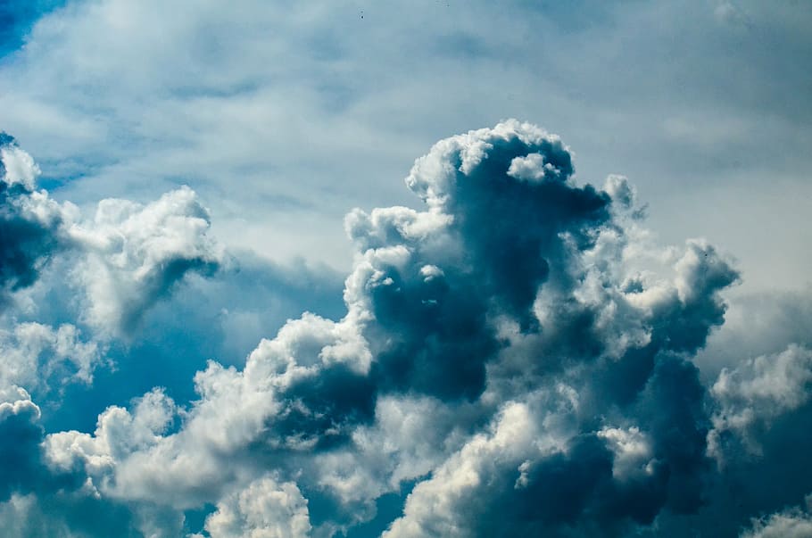 formation of clouds, sky, blue, nature, weather, cloud - Sky HD wallpaper