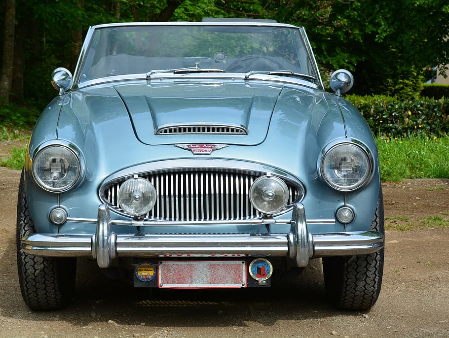 auto, ancestor, austin, front view, car, headlight, outdoors HD wallpaper