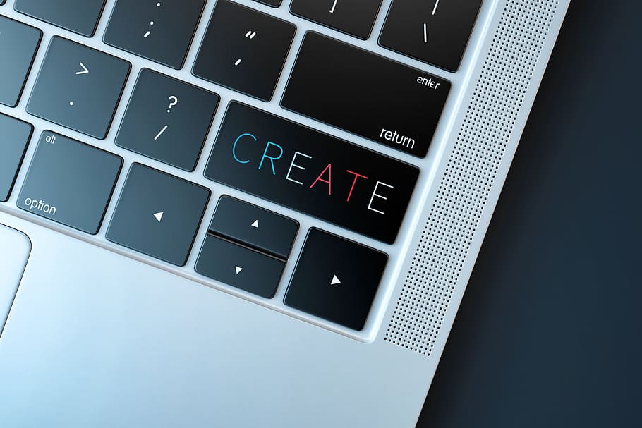 Create computer key, creation, creativity, laptop, keyboard HD wallpaper