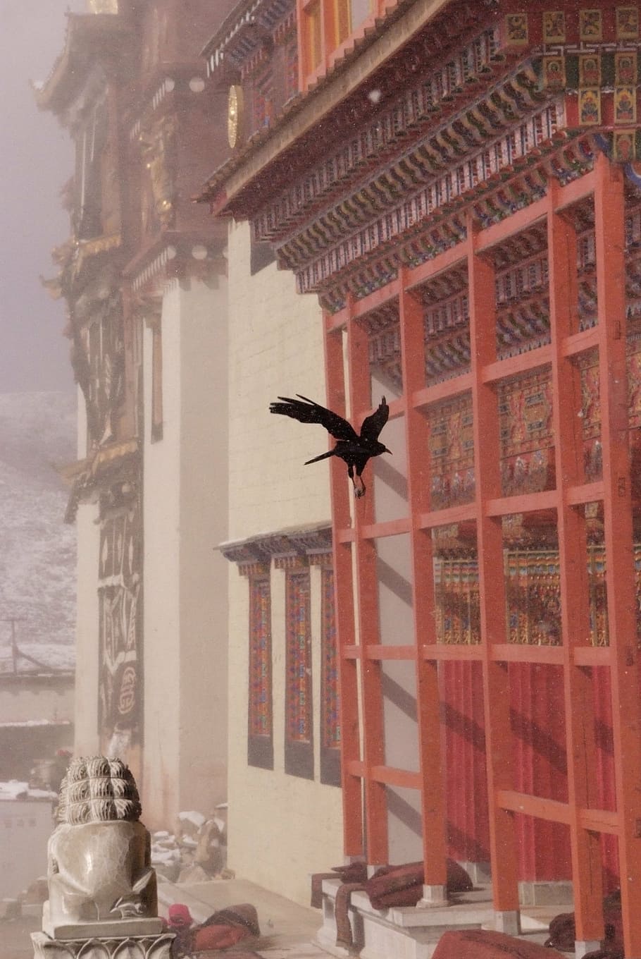 harmony, tibet, figure, architecture, built structure, building exterior HD wallpaper