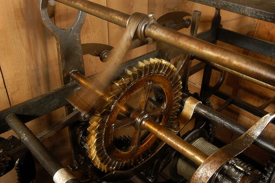 time, clock, church clock, steel, industry, factory, old, metal HD wallpaper