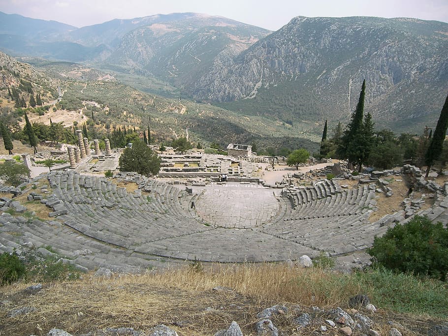 Antiquity, Theater, Delphi, peleponnes, greece, ancient times