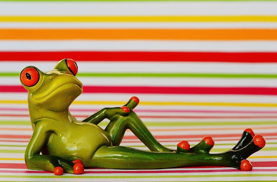 frog, lying, relaxed, cute, rest, figure, funny, relaxation HD wallpaper