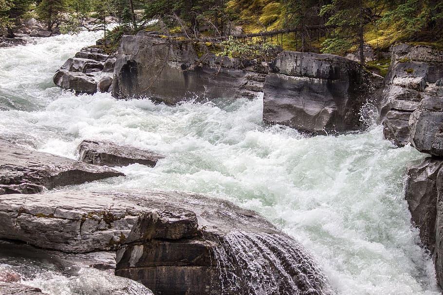river, rapids, canyon, water, nature, flowing, rocky, outdoors HD wallpaper