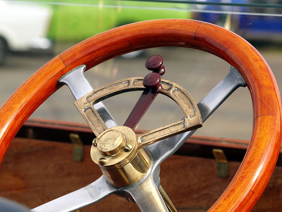 steering wheel, oldtimer, car, classic, retro, vintage, automobile, HD wallpaper