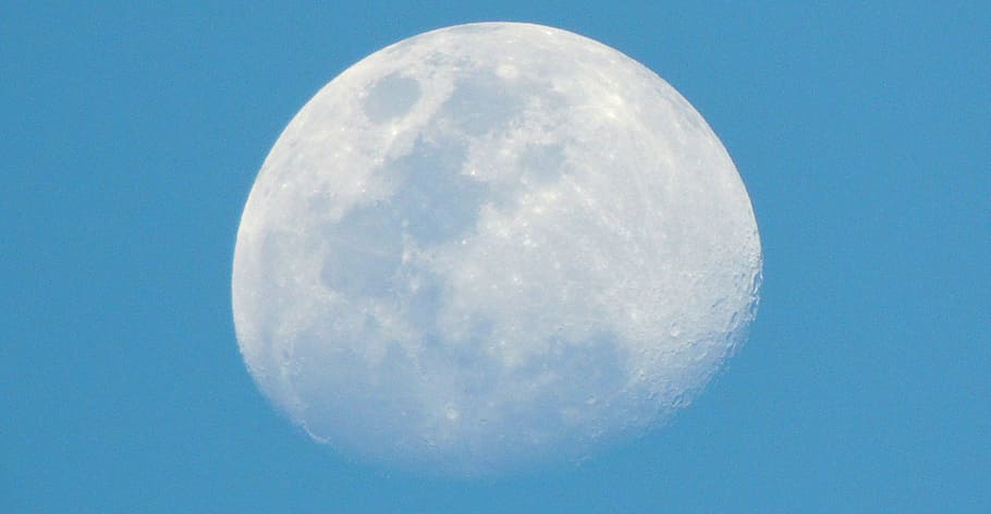 moon, day, sky, daytime, blue, space, nature, clear sky, astronomy HD wallpaper