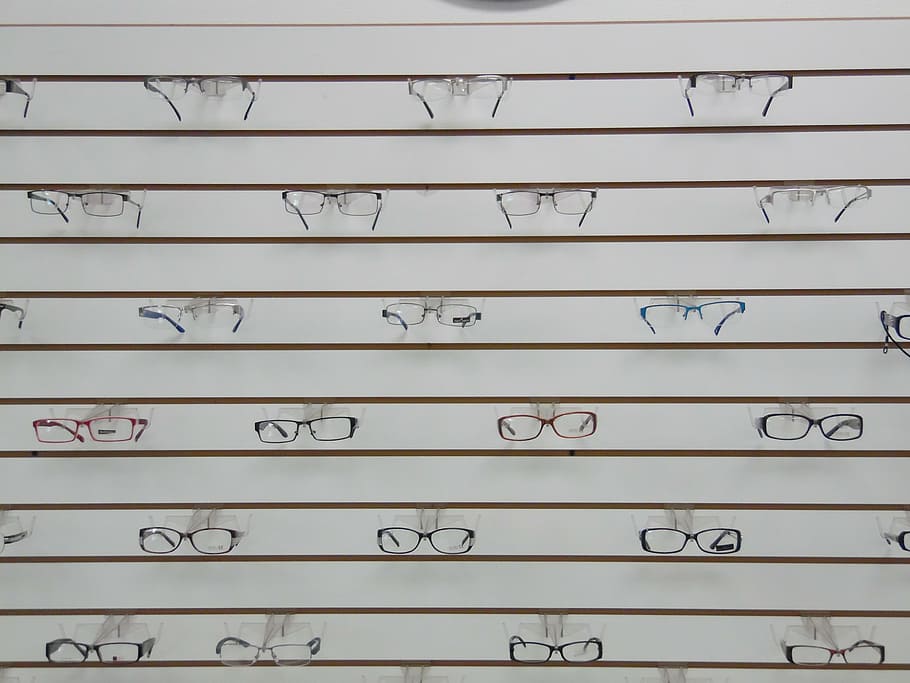 frames, lenses, optical, wall, eyeglasses, in a row, full frame HD wallpaper