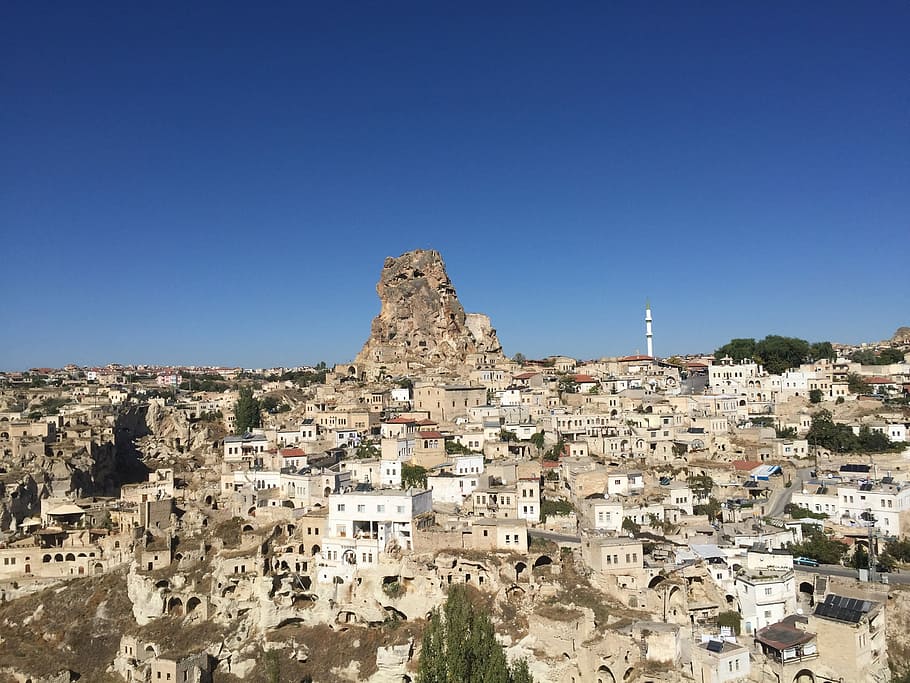 Cappadocia, Turkey, uchisar, architecture, cityscape, building exterior HD wallpaper
