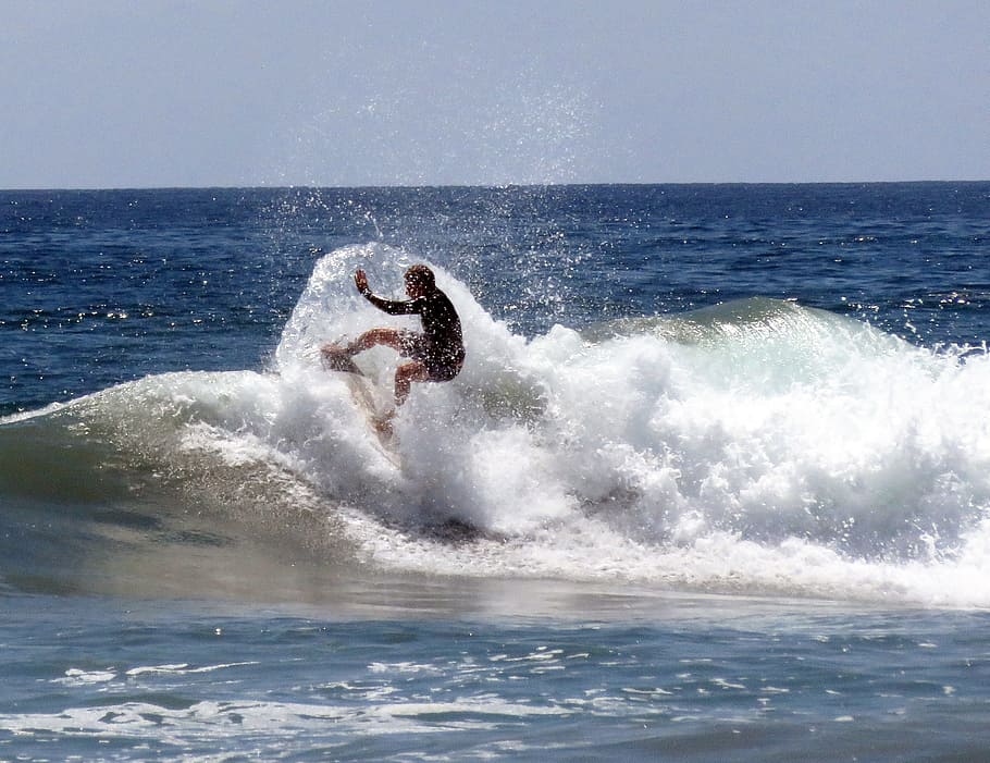 surf, surfer, wave, wetsuit, beach, ocean, surfing, summer HD wallpaper