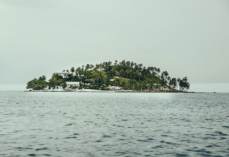landscape photography of calm body of water and island, sea HD wallpaper