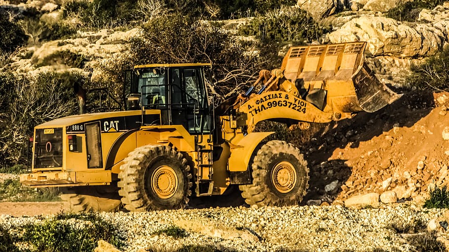 bulldozer, heavy machine, yellow, power, work, transportation HD wallpaper