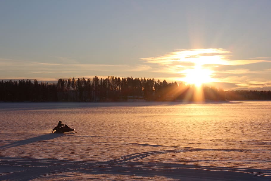 Winter, Solar, Weather, beautifully, scooter, children, himmel, HD wallpaper