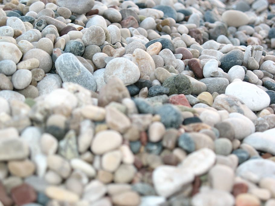 pebbles, stones, beach, solid, rock, stone - object, full frame HD wallpaper