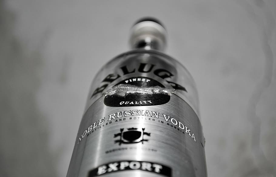 vodka, bottle, beverage, white, shot, alcoholic, drink, indoors HD wallpaper